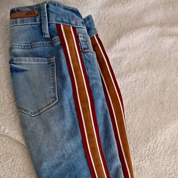 Dollhouse Juniors Side Stripe Skinny Ankle Denim Blue Jeans - Picture 10 of 10